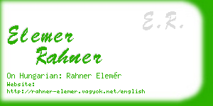 elemer rahner business card